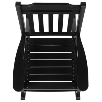 Flash Furniture Winston All-Weather Rocking Chair in Black