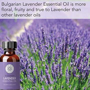 Pure Body Naturals Bulgarian Lavender Essential Oil by Pure Body Naturals, 1 Fluid Ounce - 100% Pure, Independently Tested, Therapeutic Grade Lavender Essential Oil for Diffuser Aromatherapy