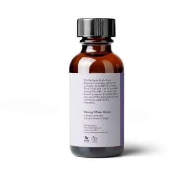 Pure Body Naturals Bulgarian Lavender Essential Oil by Pure Body Naturals, 1 Fluid Ounce - 100% Pure, Independently Tested, Therapeutic Grade Lavender Essential Oil for Diffuser Aromatherapy