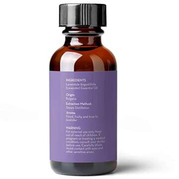 Pure Body Naturals Bulgarian Lavender Essential Oil by Pure Body Naturals, 1 Fluid Ounce - 100% Pure, Independently Tested, Therapeutic Grade Lavender Essential Oil for Diffuser Aromatherapy