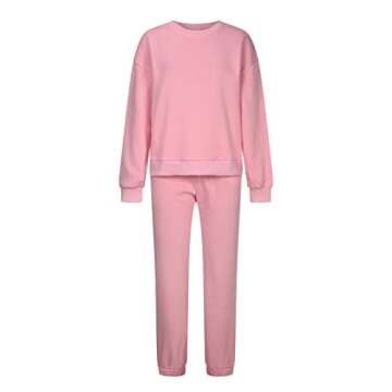 2 Piece Outfits for Women Lounge Sets Loose Fit Sweatsuits Casual Long Sleeve Sweatshirt Pant Tracksuit Loungewear Set