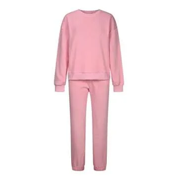 2 Piece Outfits for Women Lounge Sets Loose Fit Sweatsuits Casual Long Sleeve Sweatshirt Pant Tracksuit Loungewear Set
