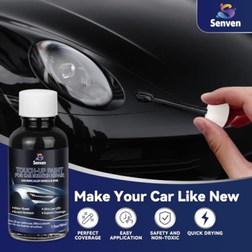 Car Black Paint Touch Up Cars Scratch Repair, Rim High-Gloss 30ML