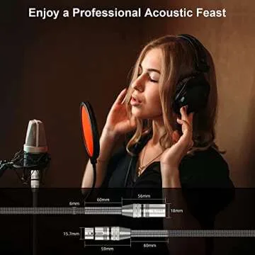 FIBBR XLR Cable 6ft-2 Pack, Microphone Cable Nylon Braided XLR Male to Female Heavy Duty Balanced Microphone Cord Compatible with Preamps/Speaker Systems and More