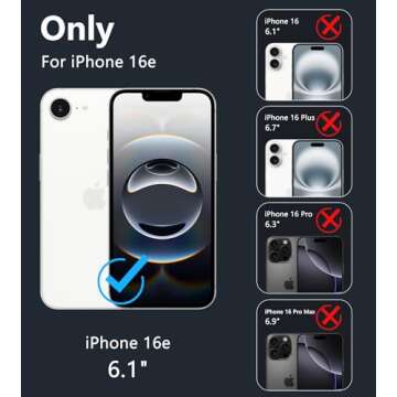 FNTCASE for iPhone 16e Case: Clear Magnetic Rugged Protection | Military Grade Slim