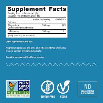 Natural Vitality Calm Mind Magnesium Supplement Drink Mix for Stress Relief, 12 oz.