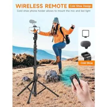 Victiv 86" Tall Phone Tripod with Flexible Gooseneck