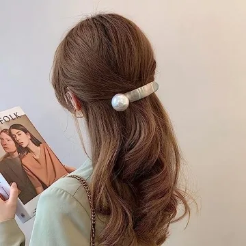 Stylish Pearl Hair Claw Clips Elegant Nonslip Gift