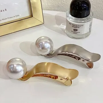 Stylish Pearl Hair Claw Clips Elegant Nonslip Gift