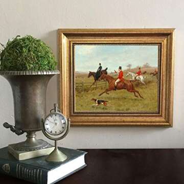 Schooner Bay Co. - Thomas Blinks The Chase 8 x 10” Oil Painting Print on Canvas Gold Frame Home Wa...