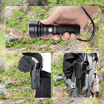 ThruNite Catapult V6 SST70 USB-C Rechargeable Flashlight, 2836 Lumens, 692m Long Beam Distance, High-Performance LED Searchlight for Tactical, Camping, and Hiking, Black, Cool White - CW