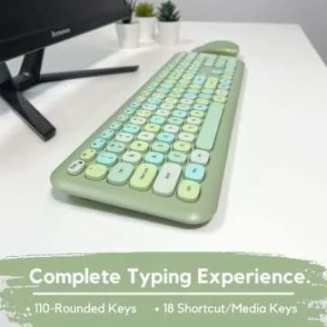 X9 Green Keyboard and Mouse Combo - 2.4G Wireless Connectivity - Transform Your Space with a Cute Wireless Keyboard and Mouse Retro Set - Colorful Keyboard and Mouse - Aesthetic Keyboard