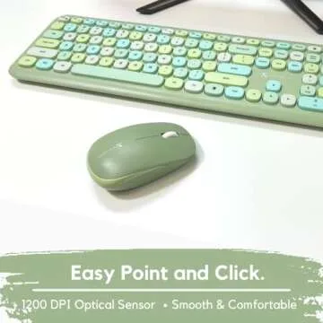 X9 Green Keyboard and Mouse Combo - 2.4G Wireless Connectivity - Transform Your Space with a Cute Wireless Keyboard and Mouse Retro Set - Colorful Keyboard and Mouse - Aesthetic Keyboard