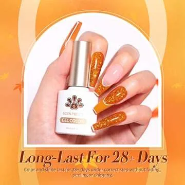 Born Pretty Fall Winter Gel Nail Polish Cozy Campfire Autumn Gel Polish Set Red Caramel Orange Brown Pumpkin Gel Nail Kit Nail Art Manicure Collection Christmas Gift 6PCS 7ML