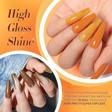 Born Pretty Fall Winter Gel Nail Polish Cozy Campfire Autumn Gel Polish Set Red Caramel Orange Brown Pumpkin Gel Nail Kit Nail Art Manicure Collection Christmas Gift 6PCS 7ML