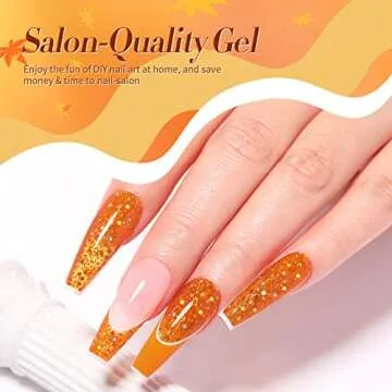 Born Pretty Fall Winter Gel Nail Polish Cozy Campfire Autumn Gel Polish Set Red Caramel Orange Brown Pumpkin Gel Nail Kit Nail Art Manicure Collection Christmas Gift 6PCS 7ML