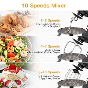 7.5QT Stand Mixer | Powerful 10-Speed Electric Food Mixer