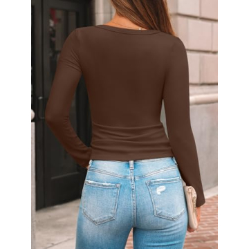 AUTOMET Women’s Long Sleeve Ribbed Tops for Fall 2025
