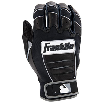 Franklin Sports MLB CFX Pro Batting Gloves, Black/Black for Young Athletes