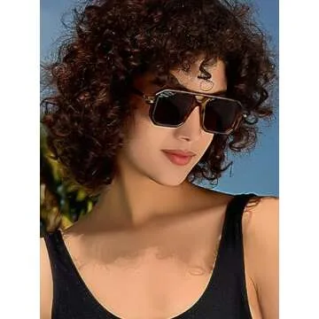 BUTABY Retro Square Sunglasses with UV400 Protection