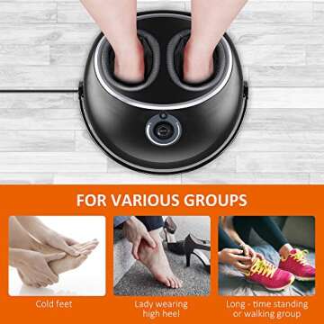 Snailax Shiatsu Foot Massager Machine with Heat, Electric Feet Massager with Rolling,Compression,Foot Warmer Foot
