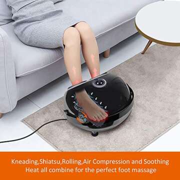 Snailax Shiatsu Foot Massager Machine with Heat, Electric Feet Massager with Rolling,Compression,Foot Warmer Foot