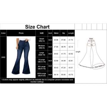 Bell Bottom Jeans for Women Classic Skinny Flared Denim Pants