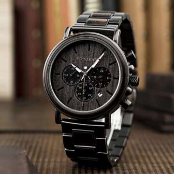 2win Engraved Wooden Watch for Boyfriend My Man Fiancé Husband Customized Personalized Wood Watches for Men Birthday Anniversary Personalized Watch (A-for Dad from Son)