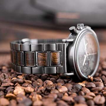 2win Engraved Wooden Watch for Boyfriend My Man Fiancé Husband Customized Personalized Wood Watches for Men Birthday Anniversary Personalized Watch (A-for Dad from Son)