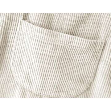 Infant Baby Girl Boy Corduroy Bib Overalls Toddler Unisex Solid Suspender Pants One Piece Strap Jumpsuit Fall Winter Outfit Beige 6-12 Months