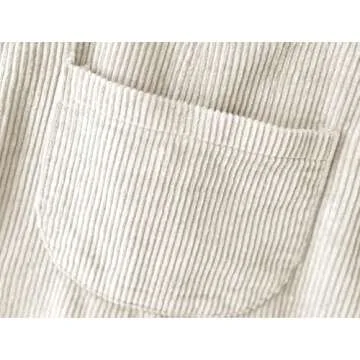 Infant Baby Girl Boy Corduroy Bib Overalls Toddler Unisex Solid Suspender Pants One Piece Strap Jumpsuit Fall Winter Outfit Beige 6-12 Months