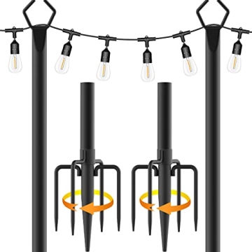 Aulimhti 10Ft Metal Light Stands - 2 Pack