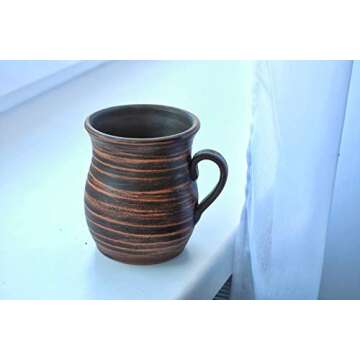 Handcrafted Oversized 17 oz Stoneware Tea Cup - Eco-Friendly Mug