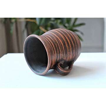 Handcrafted Oversized 17 oz Stoneware Tea Cup - Eco-Friendly Mug