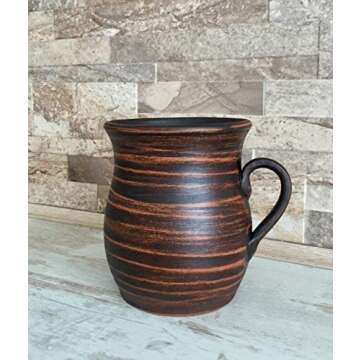 Handcrafted Oversized 17 oz Stoneware Tea Cup - Eco-Friendly Mug