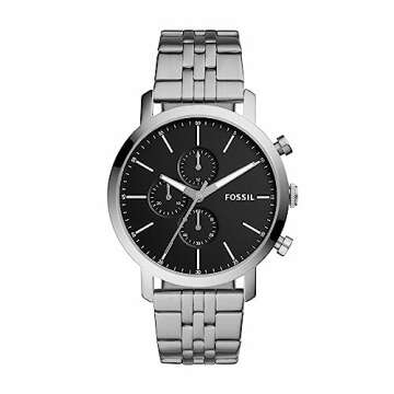 Fossil Men's Luther Quartz Stainless Chronograph Watch, Color: Silver (Model: BQ2328IE)
