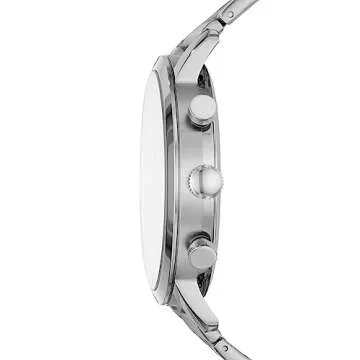 Fossil Men's Luther Quartz Stainless Chronograph Watch, Color: Silver (Model: BQ2328IE)