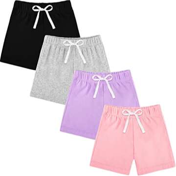 Stylish and Comfortable Unisex Cotton Pull-on Shorts for Toddlers and Babies