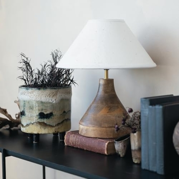 Artisanal Aura Mango Wood Table Lamp by Bloomingville