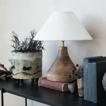 Artisanal Aura Mango Wood Table Lamp by Bloomingville