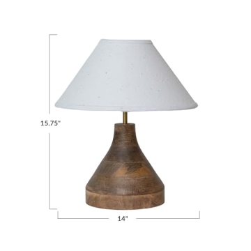 Artisanal Aura Mango Wood Table Lamp by Bloomingville