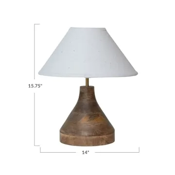 Artisanal Aura Mango Wood Table Lamp by Bloomingville