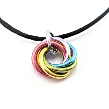Mobii Necklaces (Multicolor) Pendant Combos, Fidget Infinity Loop Forever Spiral Jewelry (Satin Cord...