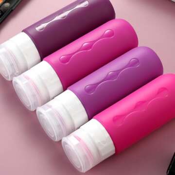 Gemice Travel Bottles for Toiletries Tsa Approved Size Containers BPA Free Leak Proof Tubs Refillable Liquid Accessories Cometic Shampoo and Lotion Soap