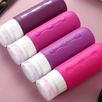 Gemice Travel Bottles for Toiletries Tsa Approved Size Containers BPA Free Leak Proof Tubs Refillable Liquid Accessories Cometic Shampoo and Lotion Soap