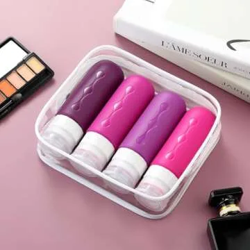 Gemice Travel Bottles for Toiletries Tsa Approved Size Containers BPA Free Leak Proof Tubs Refillable Liquid Accessories Cometic Shampoo and Lotion Soap