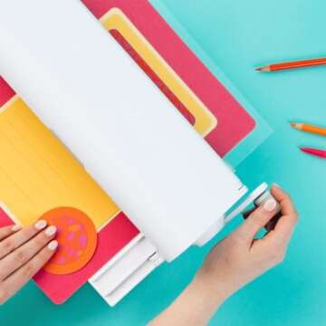 Xyron Creative Station, 9” x 5”, Craft Supplies & Scrapbooking Supplies, Small Label Maker, Makes Invitations, Handmade Cards, Flash Cards, Stickers, Perfect for Home School & Home Office (624632)