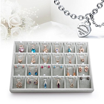 Oirlv Velvet Jewelry Tray – Stylish 24 Grid Organizer