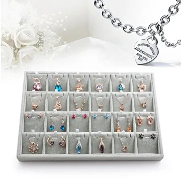 Oirlv Velvet Jewelry Tray – Stylish 24 Grid Organizer