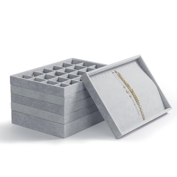 Oirlv Velvet Jewelry Tray – Stylish 24 Grid Organizer